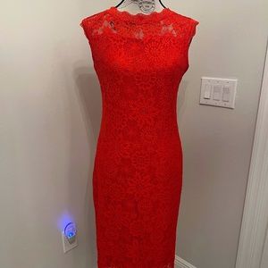 Kate Spade Red Lace "Poppy" Midi Dress